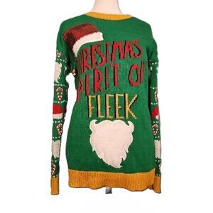 With Love Derek "Christmas Spirit on Fleek" Green Christmas Sweater-Size Medium